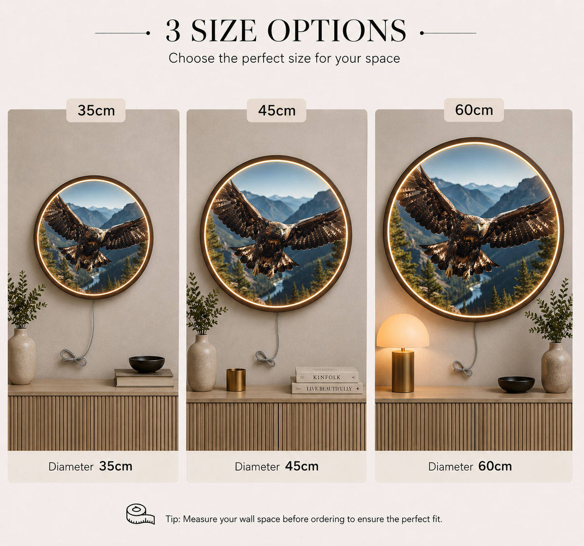 Majestic Eagle 3D LED Art Wall Decor - Multiple Sizes Available Led 19