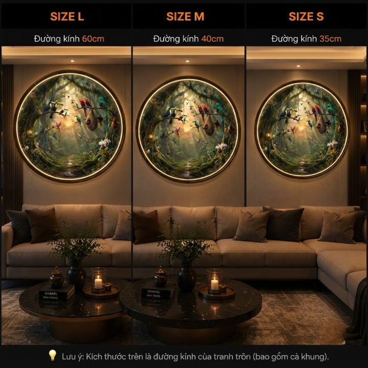Exotic Tropical Rainforest Jungle Birds Circular Wall Art led 158