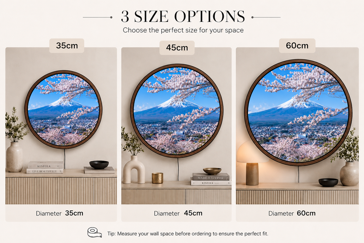 Mount Fuji Cherry Blossom Round LED Wall Light - Modern Living Room Decor and Ambient Lighting  Led 6
