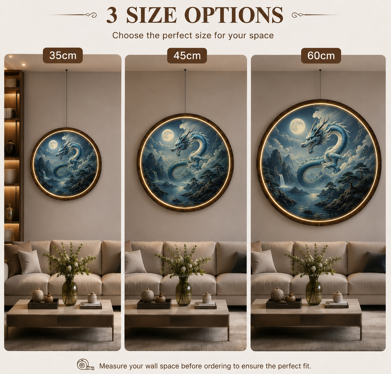 Moonlight Azure Dragon 3D LED Wall Art - Illuminated Fantasy Decor Led 73