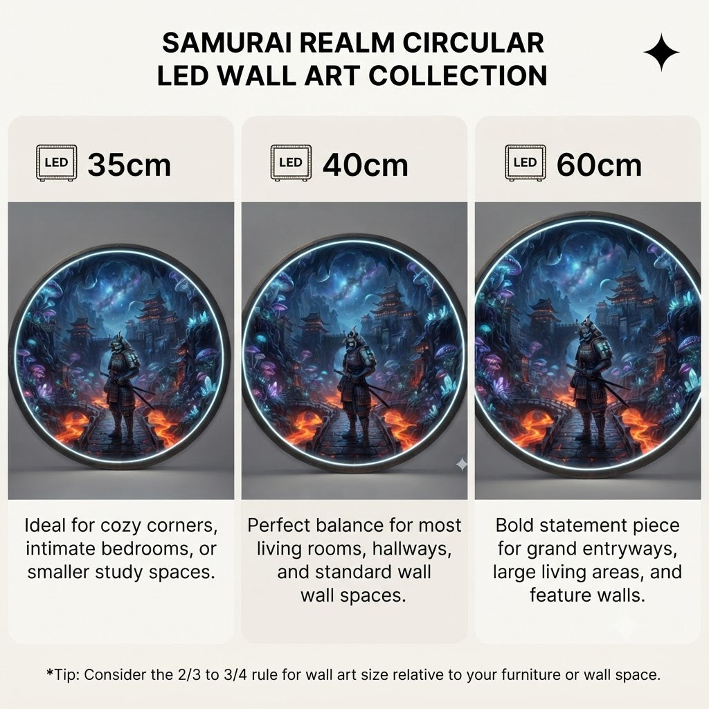 LUMINA MYSTICAL SAMURAI REALM CIRCULAR LED WALL ART COLLECTION led 108