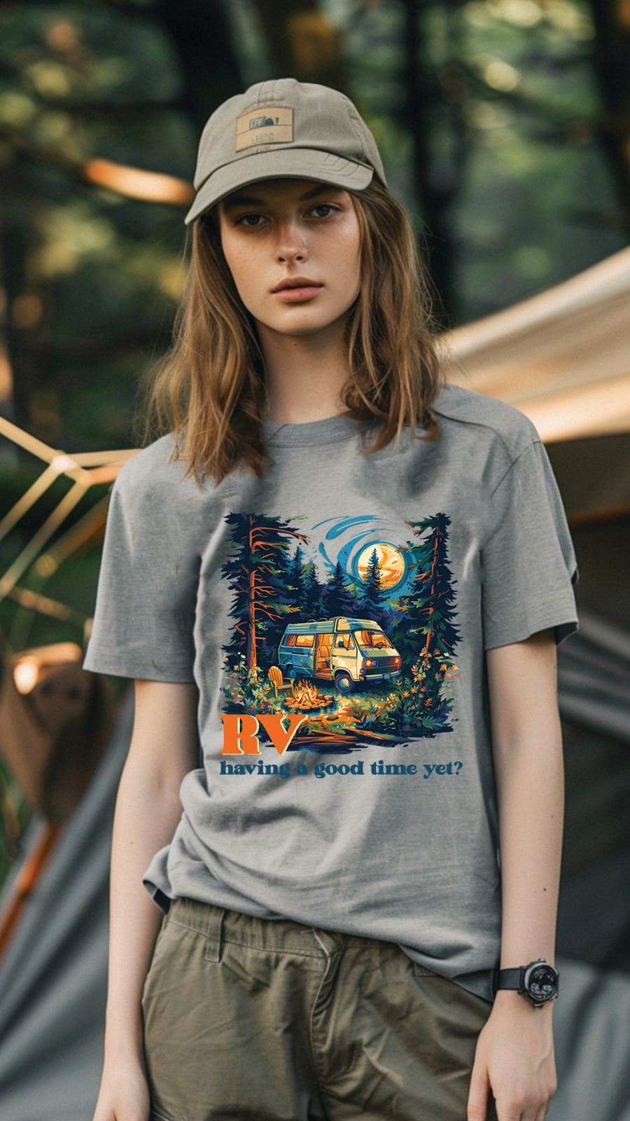 Unisex Camping T Shirt, Outdoor Adventure Graphic Tee for Men and Women CP02