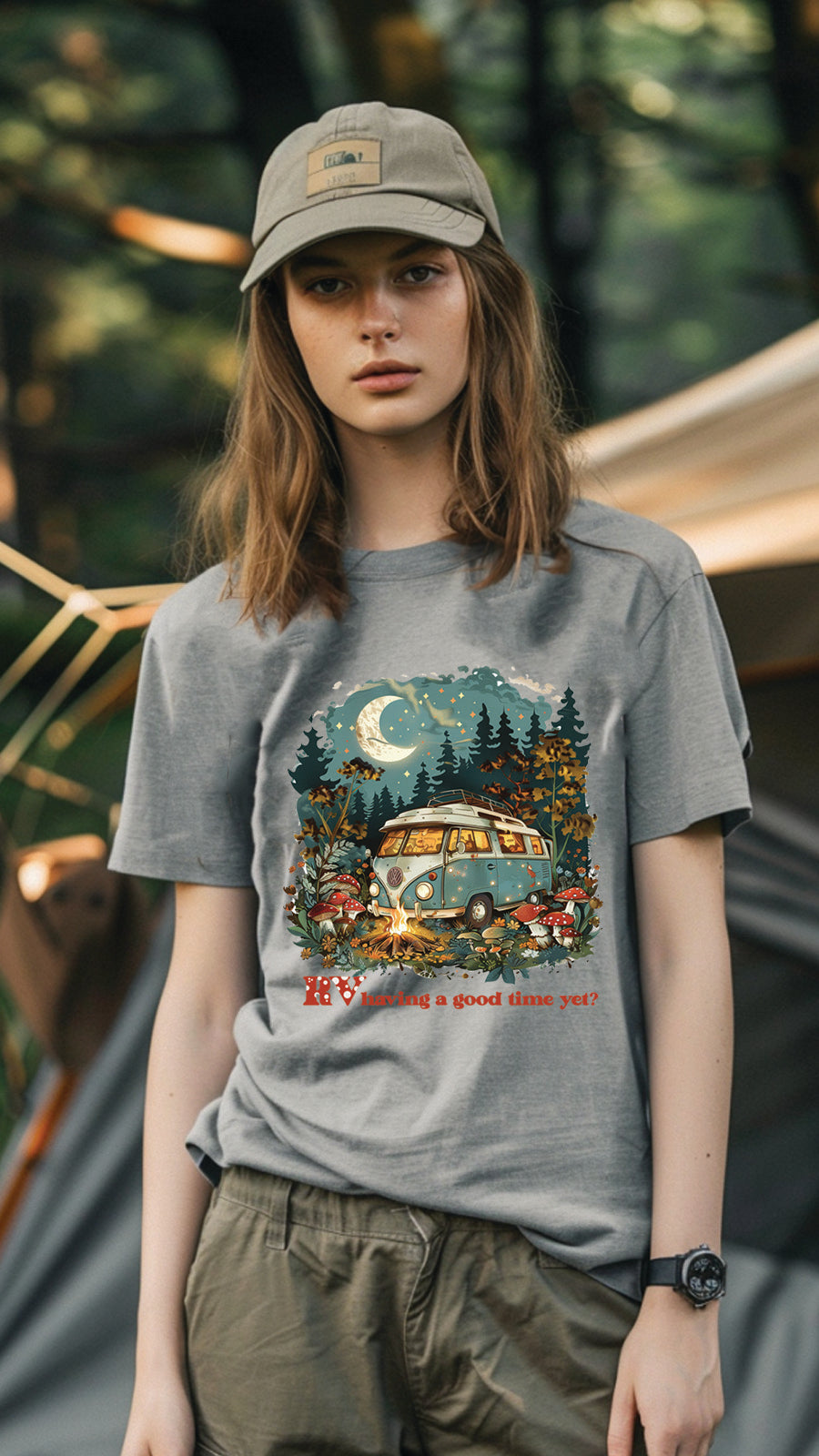 Unisex Camping T Shirt, Outdoor Adventure Graphic Tee for Men and Women CP03