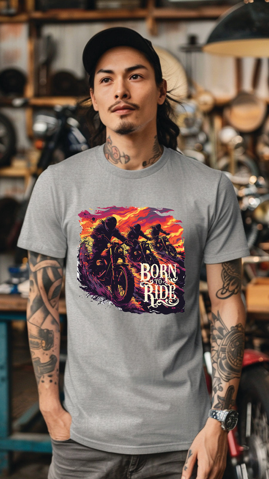 Unisex Motorcycle T-shirt, Motorcycle Graphic T-shirt for Men and Women MT01