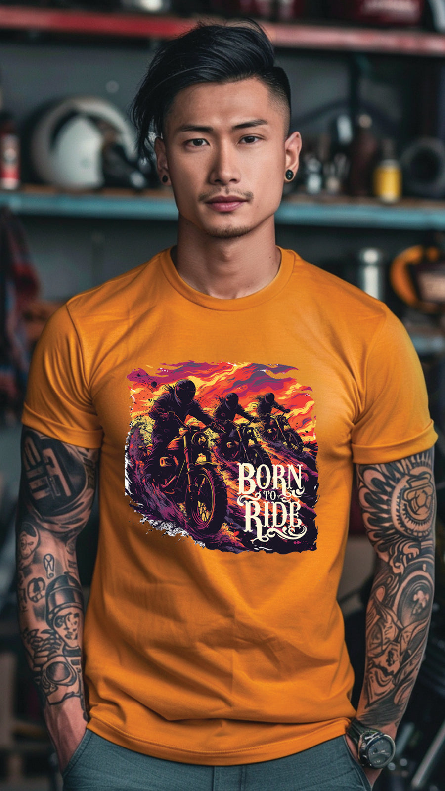 Unisex Motorcycle T-shirt, Motorcycle Graphic T-shirt for Men and Women MT01