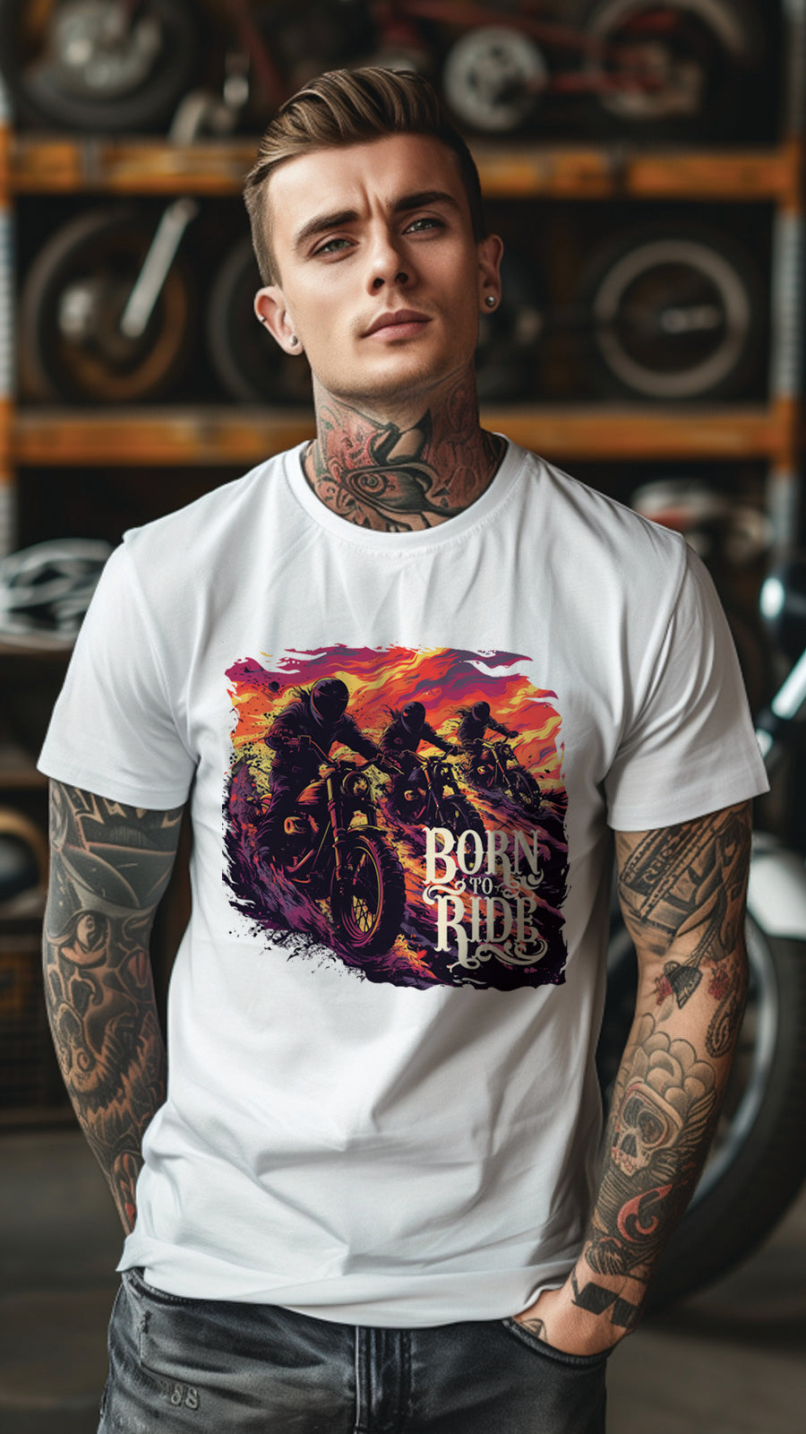 Unisex Motorcycle T-shirt, Motorcycle Graphic T-shirt for Men and Women MT01