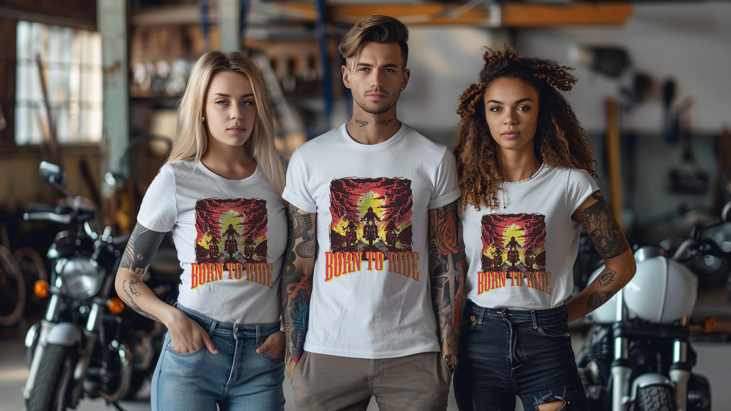 Unisex Motorcycle T-shirt, Motorcycle Graphic T-shirt for Men and Women MT02