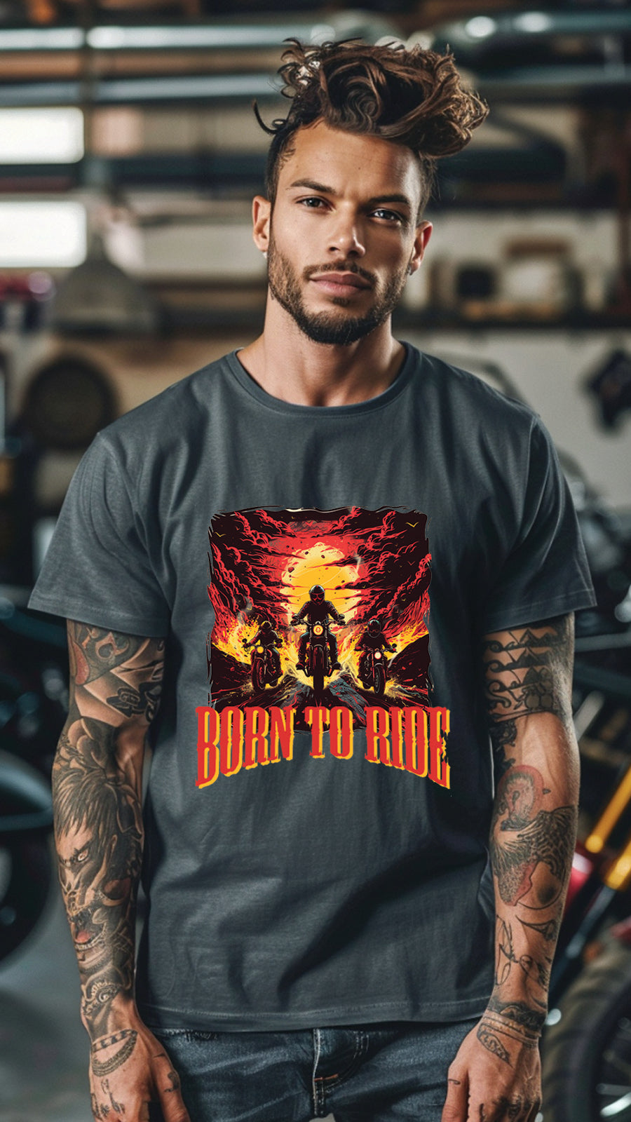 Unisex Motorcycle T-shirt, Motorcycle Graphic T-shirt for Men and Women MT02