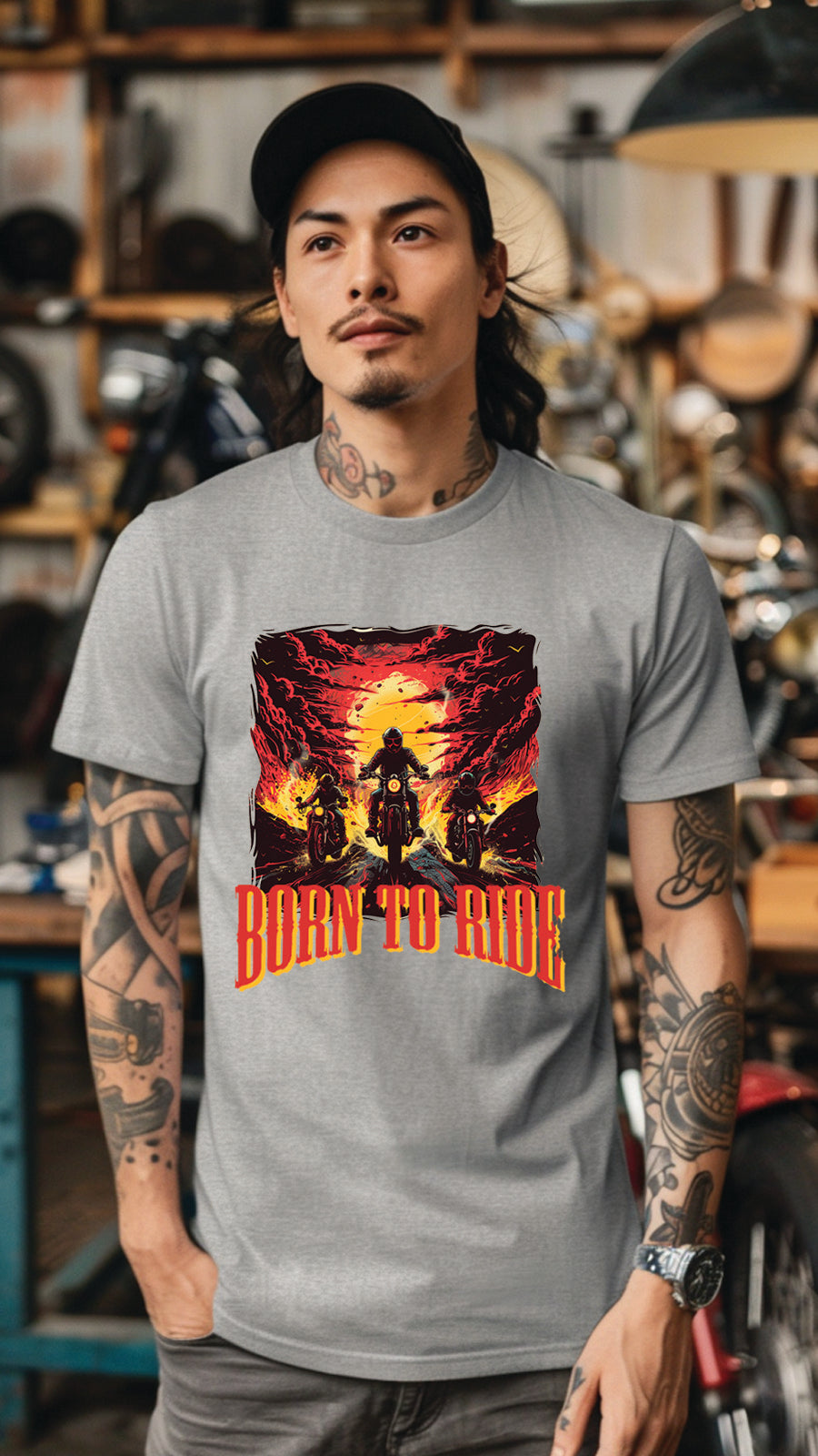 Unisex Motorcycle T-shirt, Motorcycle Graphic T-shirt for Men and Women MT02