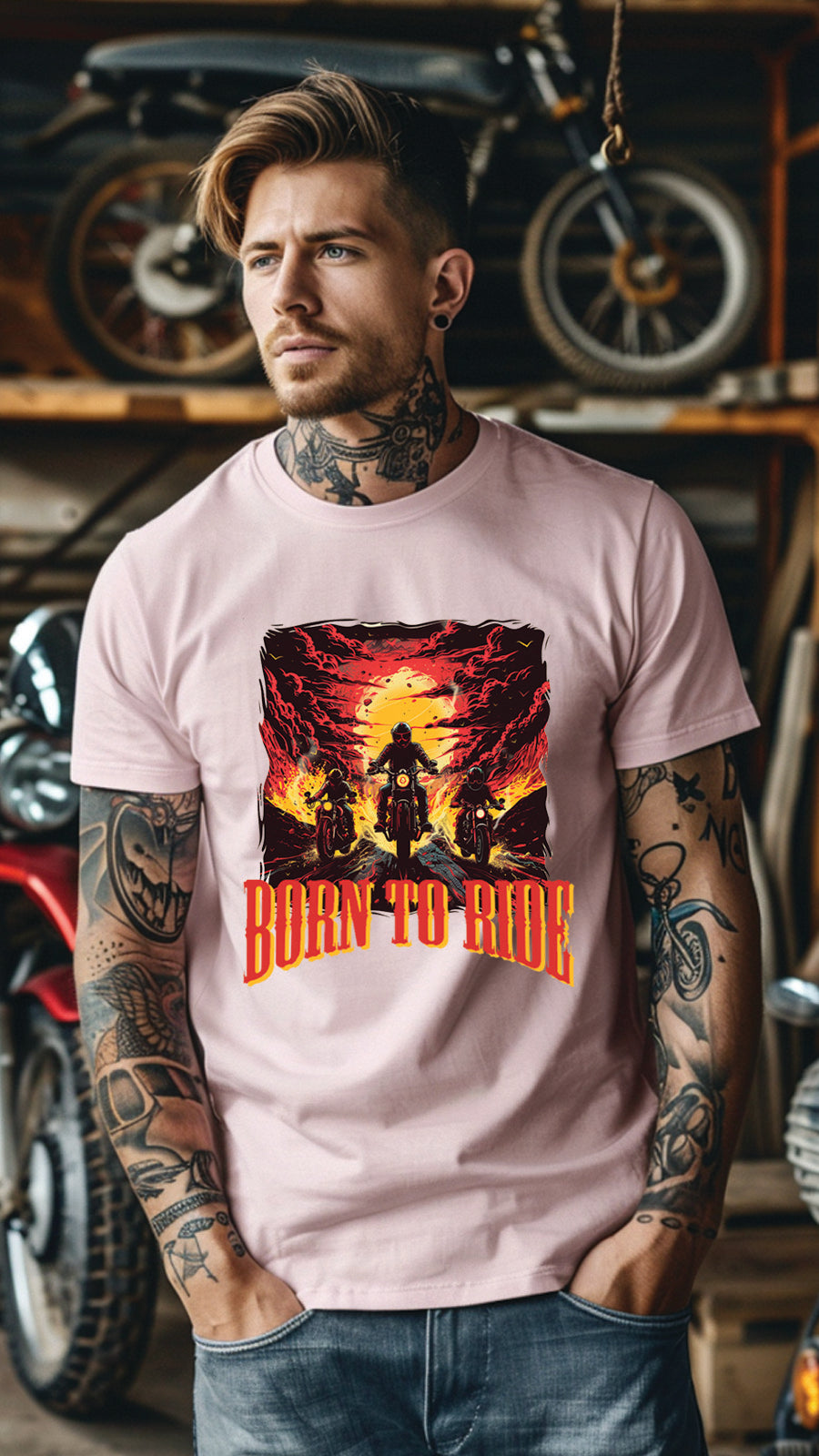 Unisex Motorcycle T-shirt, Motorcycle Graphic T-shirt for Men and Women MT02