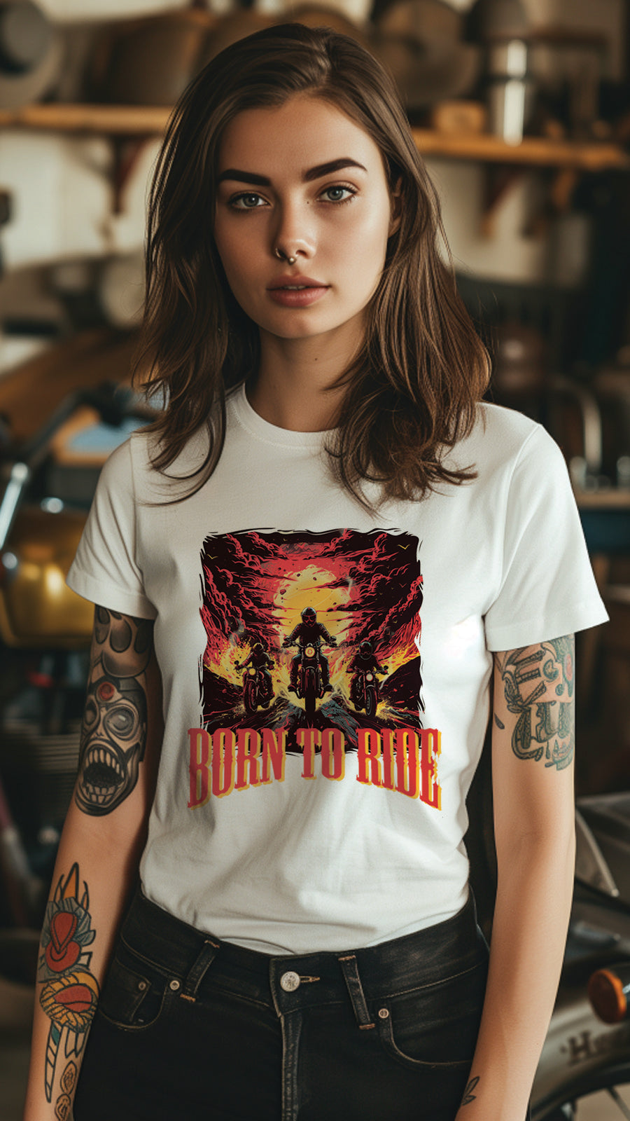 Unisex Motorcycle T-shirt, Motorcycle Graphic T-shirt for Men and Women MT02