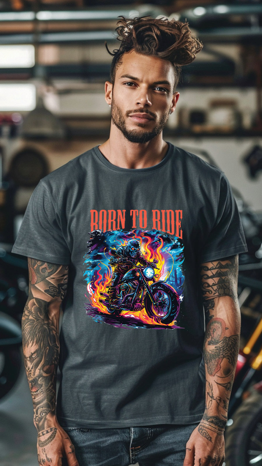 Unisex Motorcycle T-shirt, Motorcycle Graphic T-shirt for Men and Women MT03