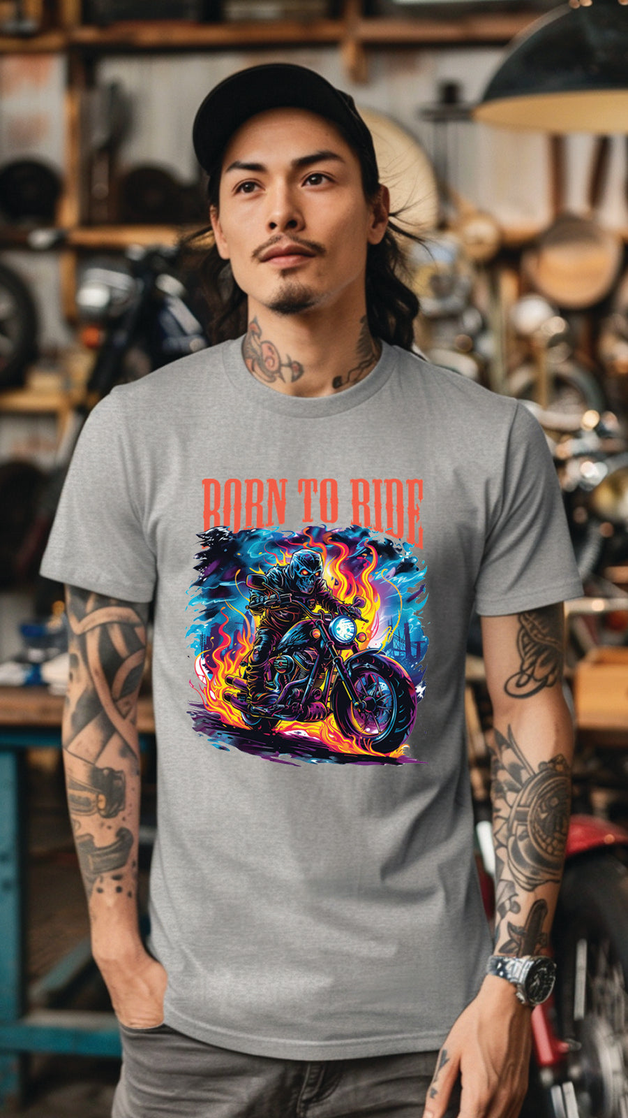 Unisex Motorcycle T-shirt, Motorcycle Graphic T-shirt for Men and Women MT03