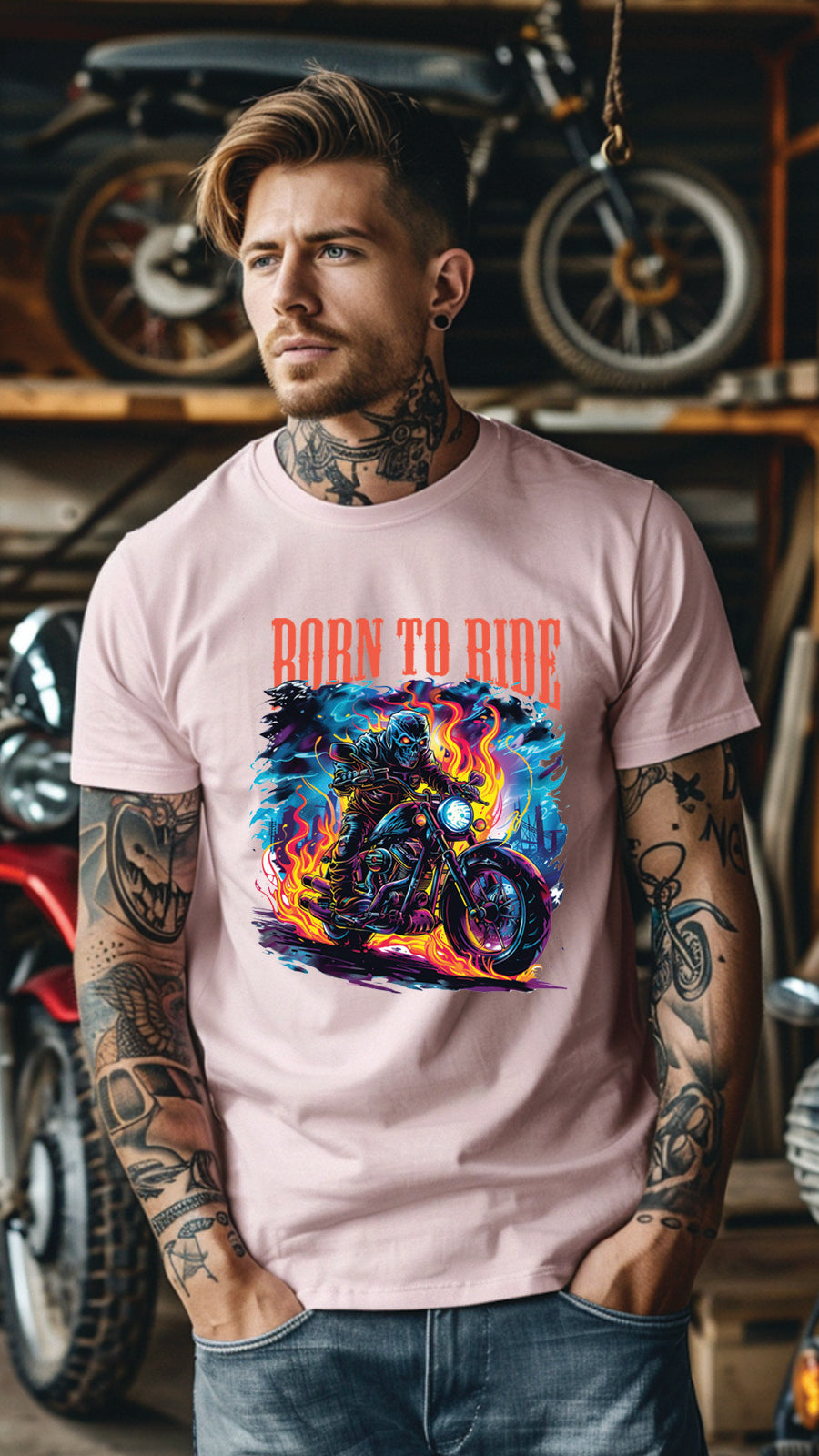 Unisex Motorcycle T-shirt, Motorcycle Graphic T-shirt for Men and Women MT03