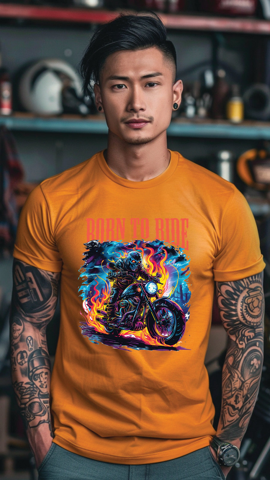 Unisex Motorcycle T-shirt, Motorcycle Graphic T-shirt for Men and Women MT03
