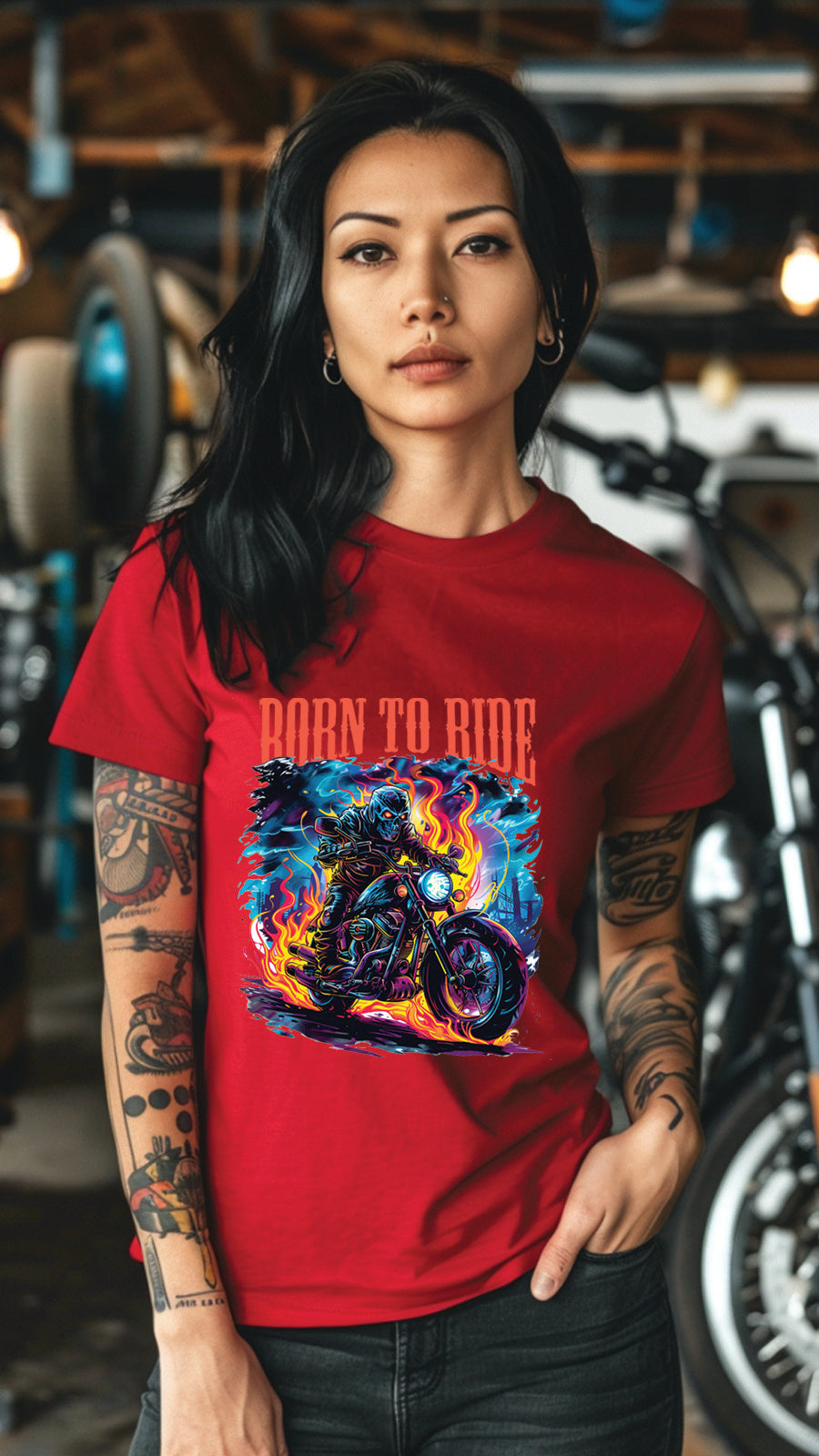 Unisex Motorcycle T-shirt, Motorcycle Graphic T-shirt for Men and Women MT03
