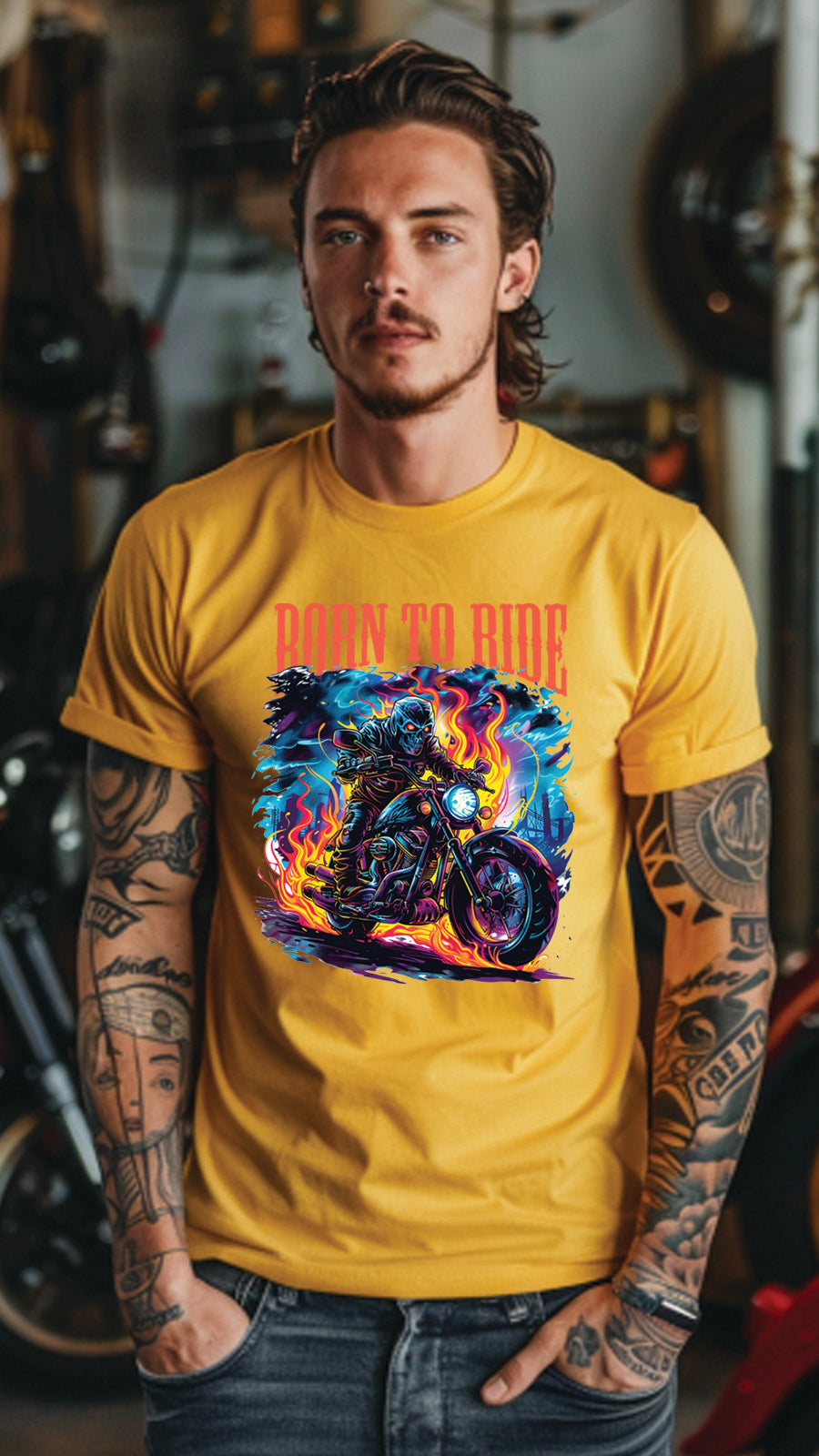 Unisex Motorcycle T-shirt, Motorcycle Graphic T-shirt for Men and Women MT03
