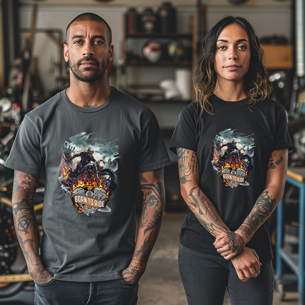 Unisex Motorcycle T-shirt, Motorcycle Graphic T-shirt for Men and Women MT04