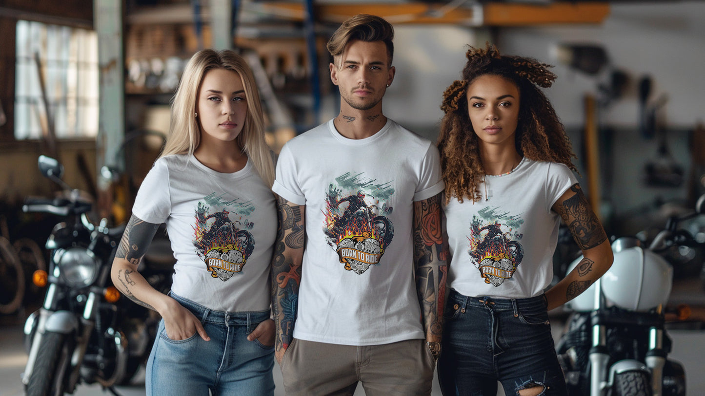 Unisex Motorcycle T-shirt, Motorcycle Graphic T-shirt for Men and Women MT04