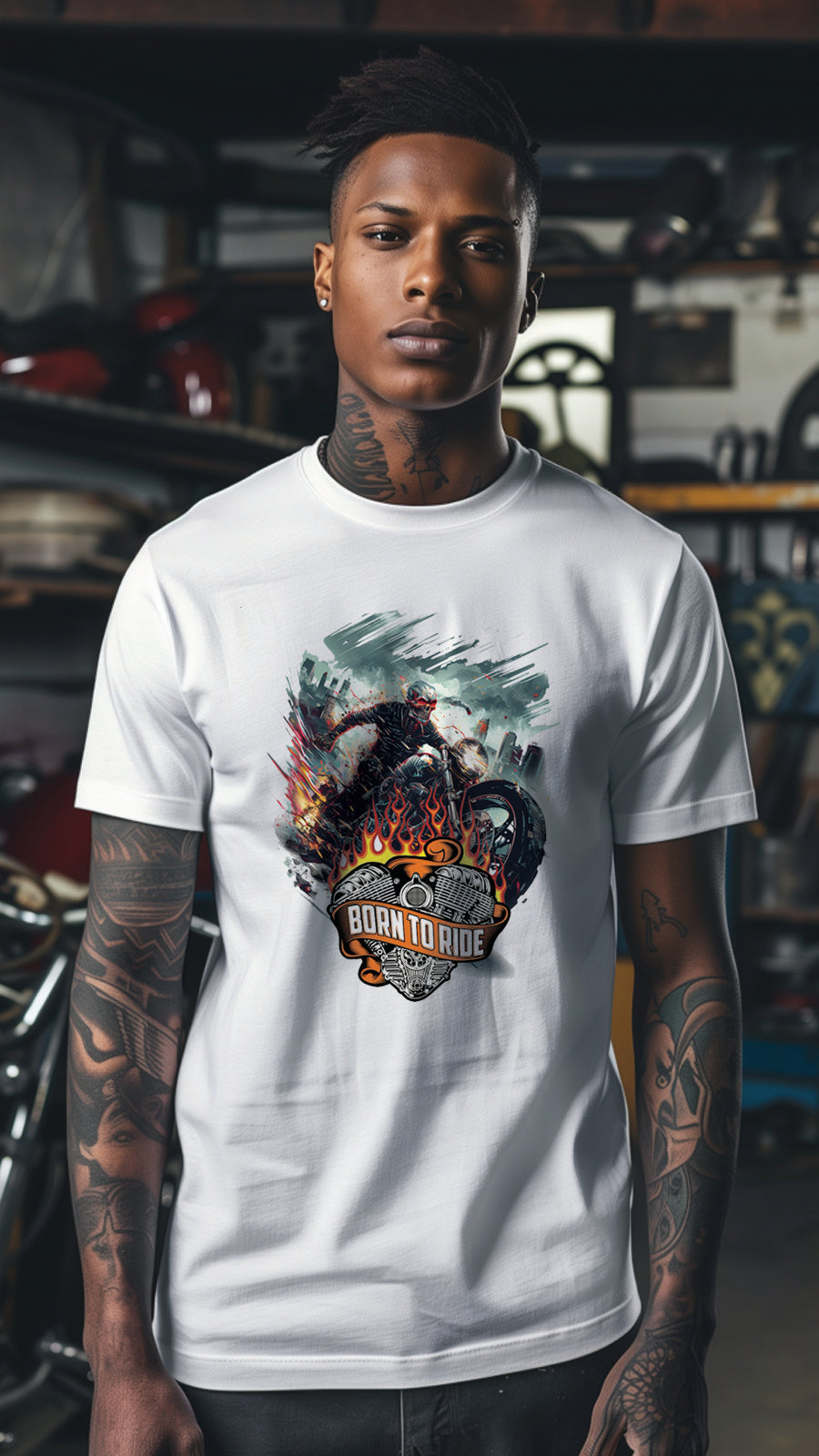 Unisex Motorcycle T-shirt, Motorcycle Graphic T-shirt for Men and Women MT04