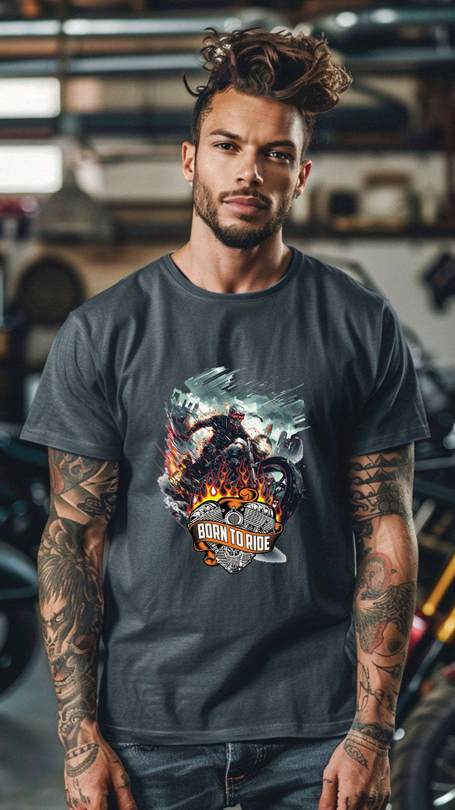 Unisex Motorcycle T-shirt, Motorcycle Graphic T-shirt for Men and Women MT04