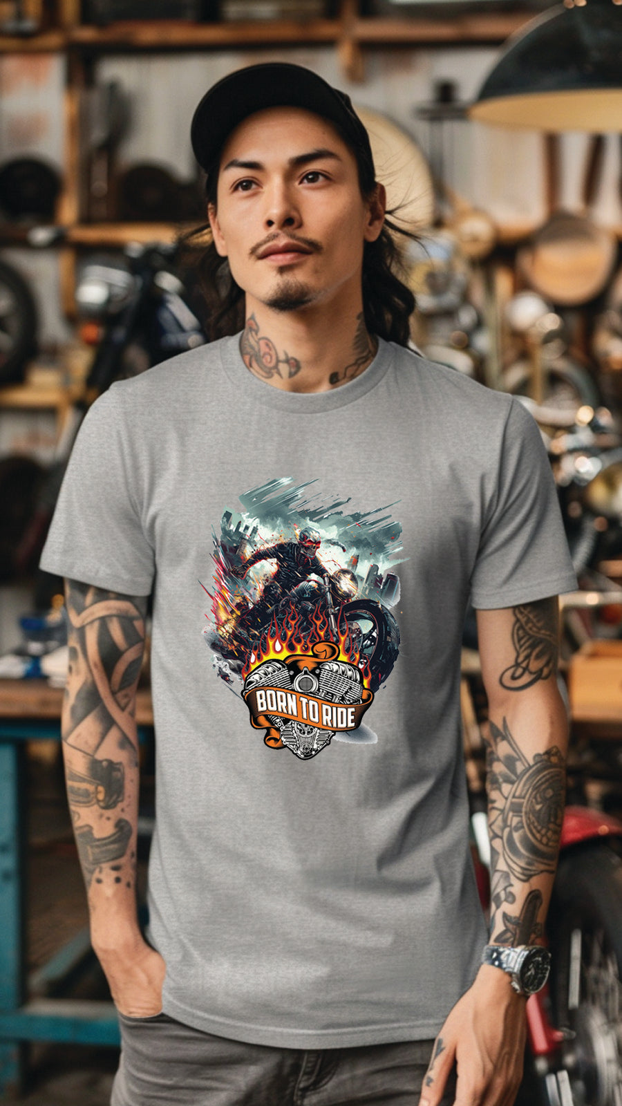 Unisex Motorcycle T-shirt, Motorcycle Graphic T-shirt for Men and Women MT04
