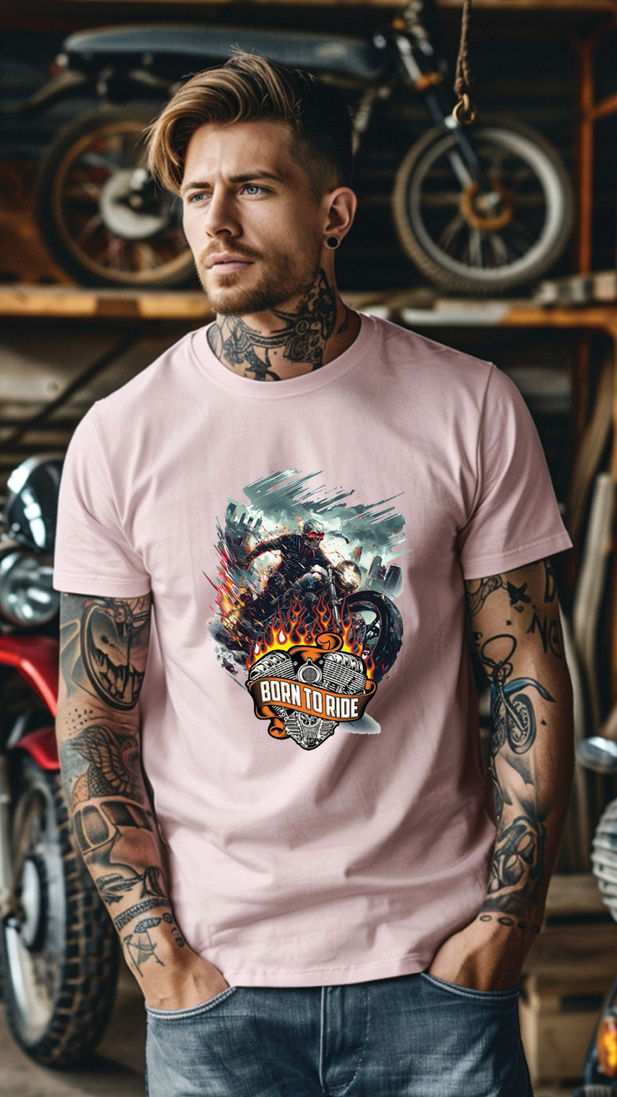 Unisex Motorcycle T-shirt, Motorcycle Graphic T-shirt for Men and Women MT04