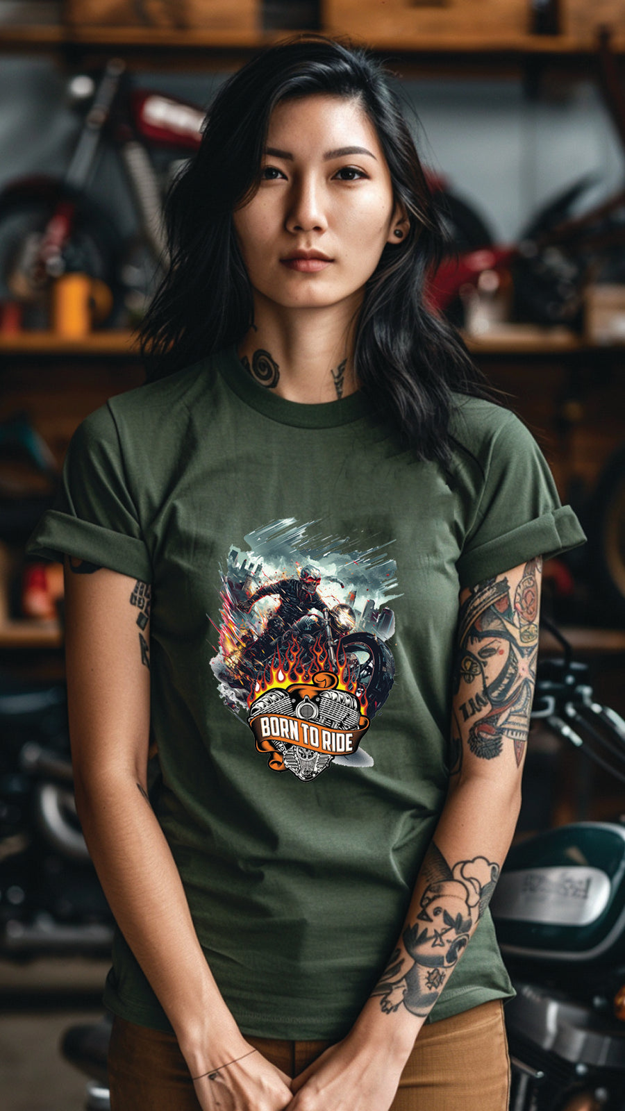 Unisex Motorcycle T-shirt, Motorcycle Graphic T-shirt for Men and Women MT04