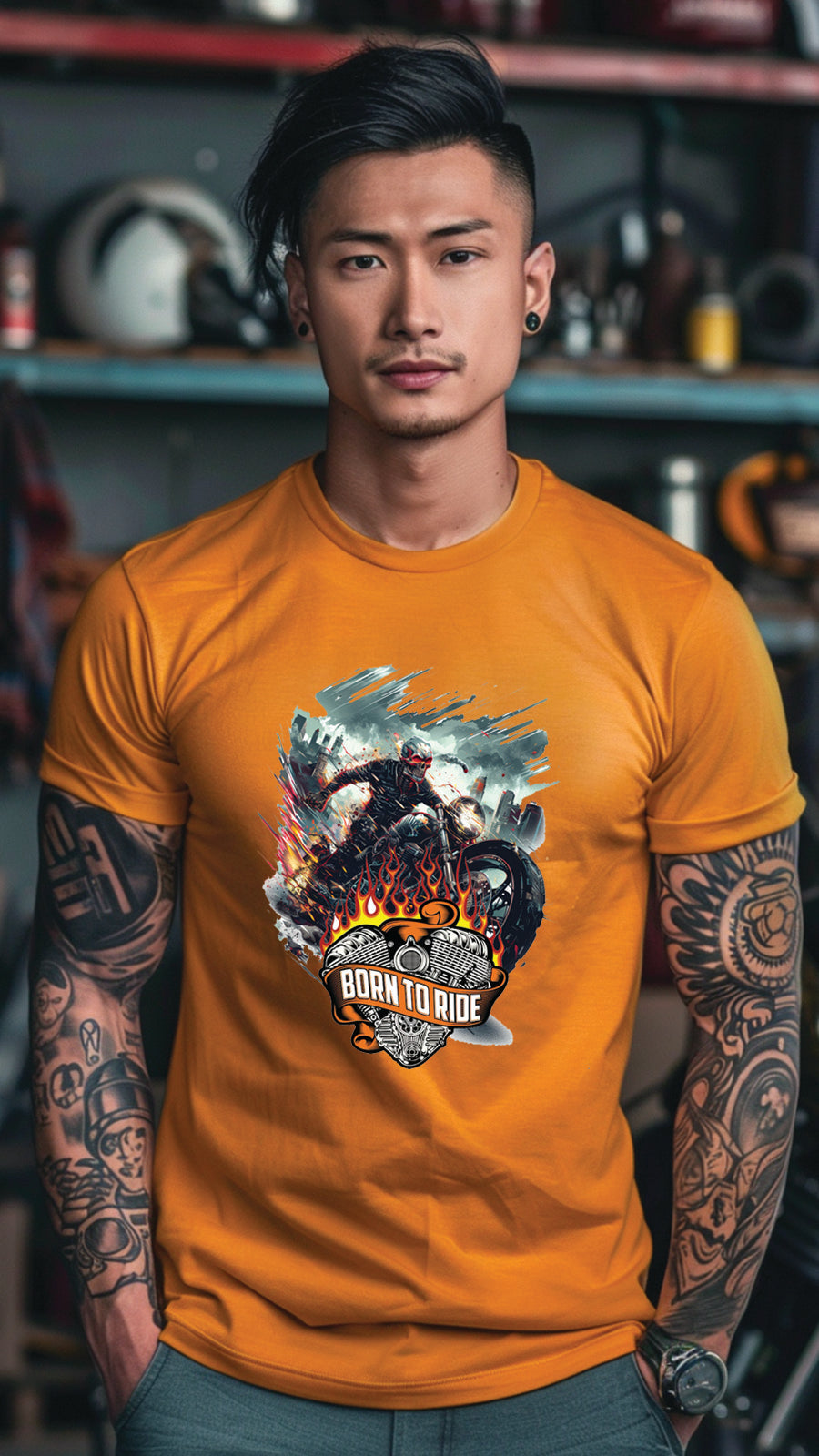 Unisex Motorcycle T-shirt, Motorcycle Graphic T-shirt for Men and Women MT04