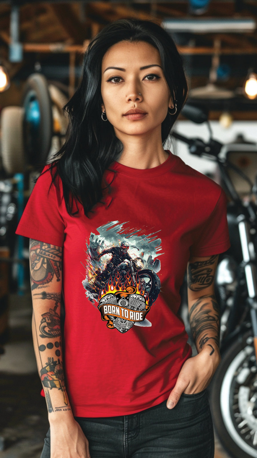 Unisex Motorcycle T-shirt, Motorcycle Graphic T-shirt for Men and Women MT04