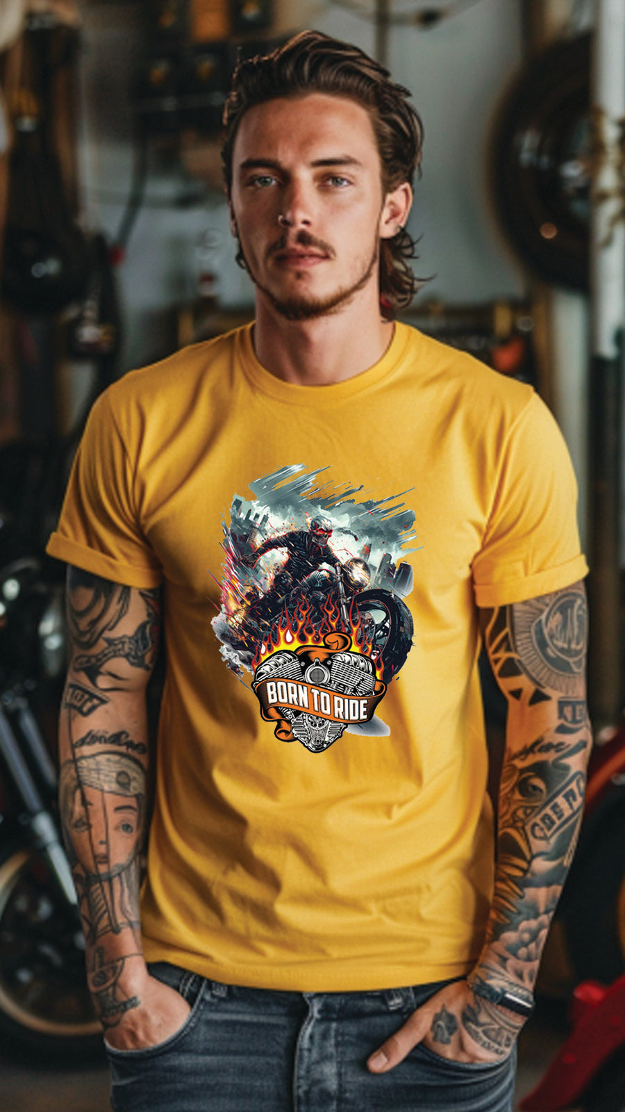 Unisex Motorcycle T-shirt, Motorcycle Graphic T-shirt for Men and Women MT04