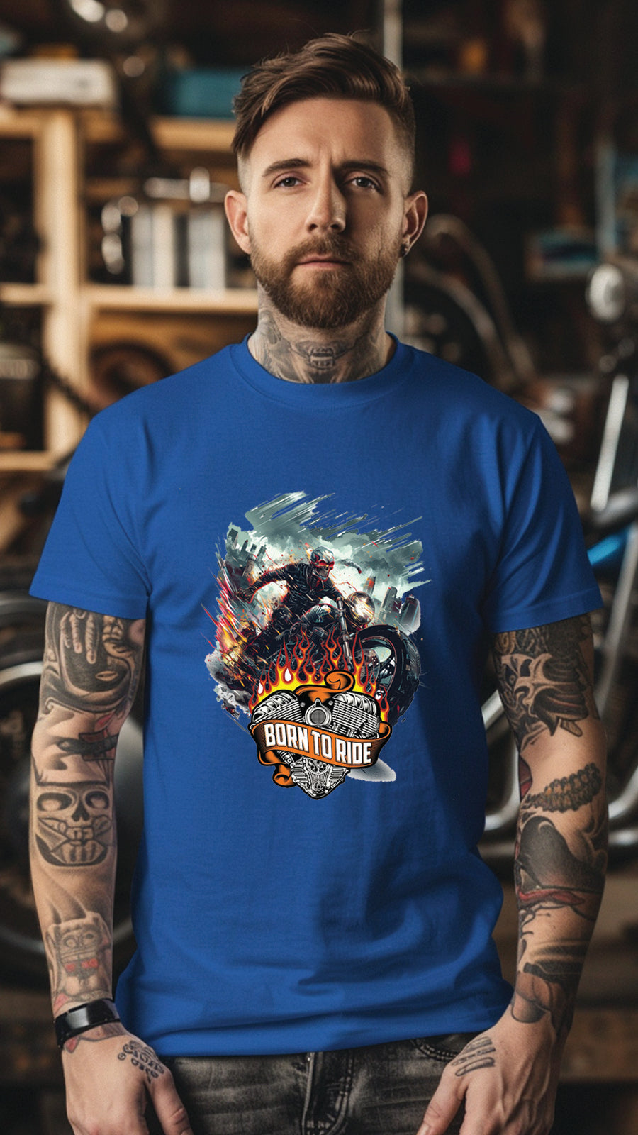 Unisex Motorcycle T-shirt, Motorcycle Graphic T-shirt for Men and Women MT04